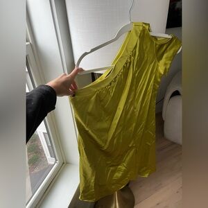 Jay Godfrey Chartreuse 100% Silk Dress